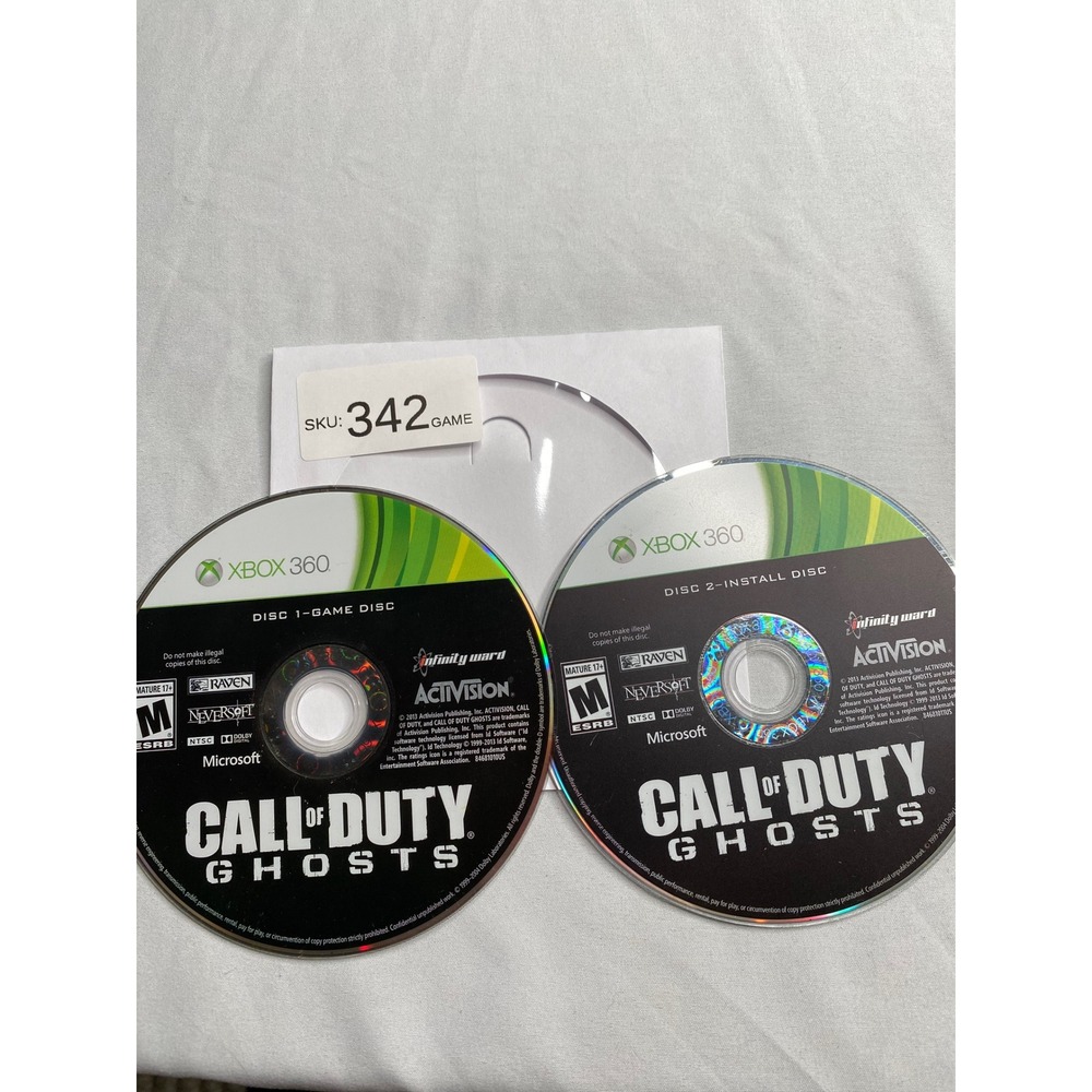 Call of Duty Ghosts Xbox 360 Activision 2-Disc Set Game and Install Discs Only